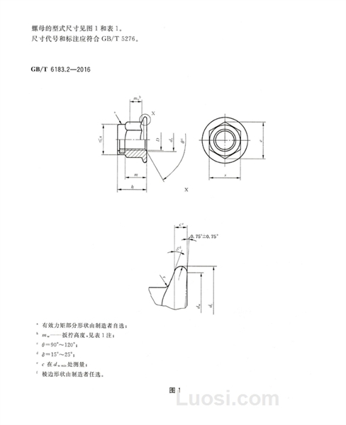 GB/T 6183.2-2016 2型非金属嵌件六角法兰面锁紧螺母 细牙